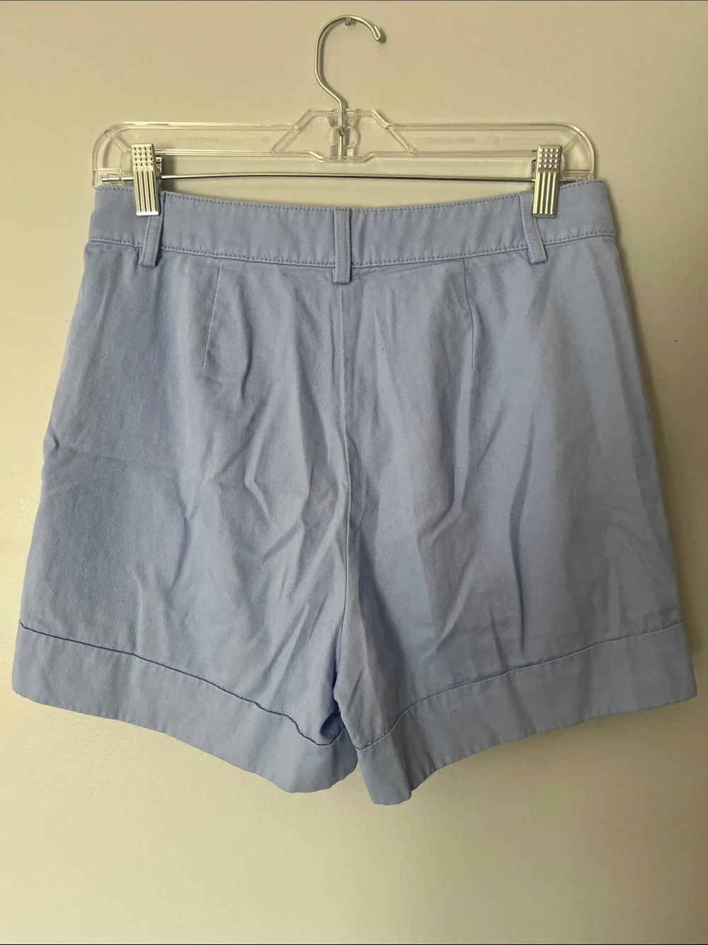 J. Crew Light Blue Pleated High-Rise Shorts